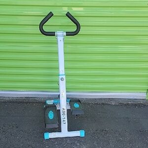 Compact Exercise Stepper with Handles - Blue and Black